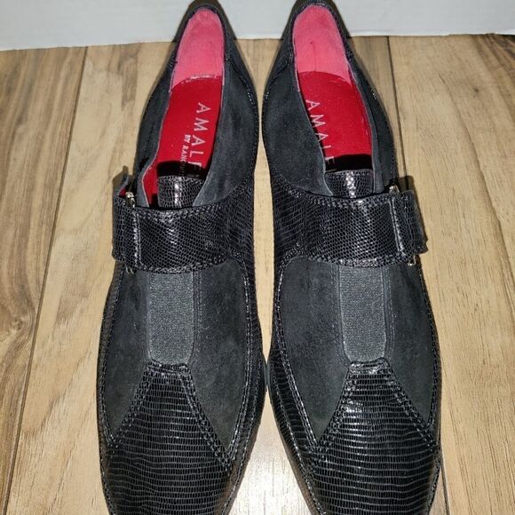 AMALFI BY RANGONI EGADI MONK-STRAP Moccassin Shoes Size: 5M Color Black - Picture 7 of 9